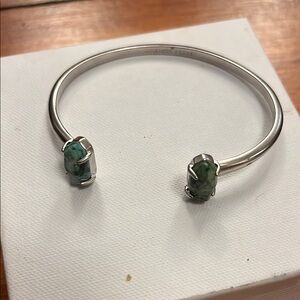 Kendra Scott Silver Bracelet with Green Stones